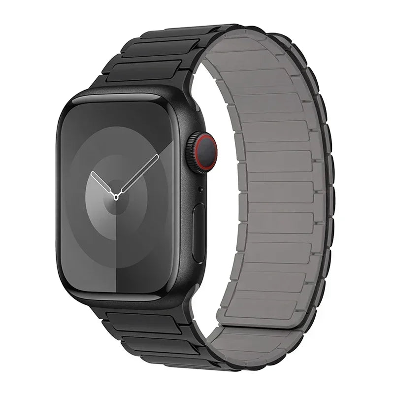 Silicone Strap for Apple Watch 46mm 42mm 49mm 44mm 40mm 45mm 41mm Magnetic Band for IWatch Ultra 2 Series 10 9 8 7 6 SE 5 4 3