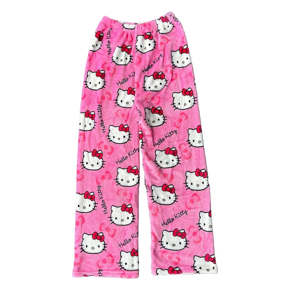 Y2K Hello Kitty Pajamas Pants Sanrio Anime Women&