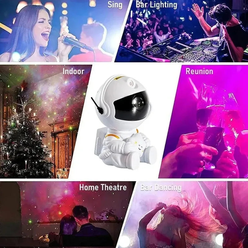 Astronaut Galaxy Projector Night Light – Starry Nebula Ceiling Lamp