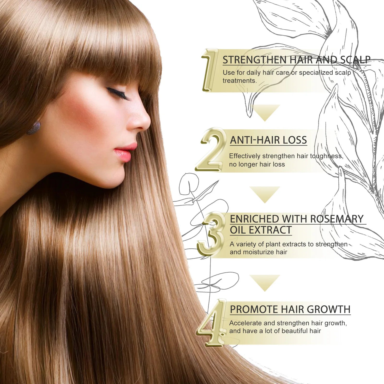 EELHOE Rosemary Oil Grows Hair Loss Treatment Bald Head Hair Regrowth Moisturizing Hair Scalp Massager Rosemary Essential Oil