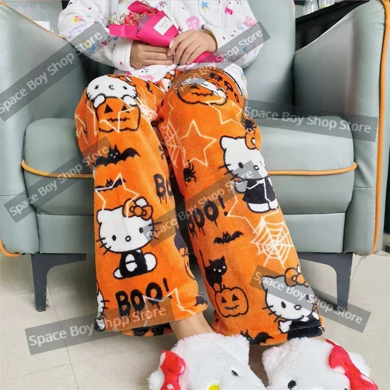 Y2K Hello Kitty Pajamas Pants Sanrio Anime Women&