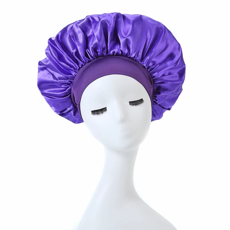 Newly Satin Night Hair Cap Women&