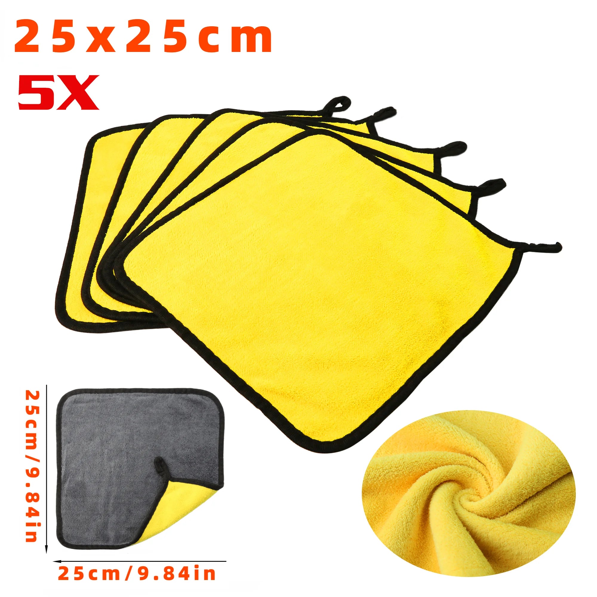 10/5PCS VAT Dyeing Car Wash Microfiber Towel Cleaning Drying Cloth Drying Towel Car Care Detailing Car Wash Towel Supplies