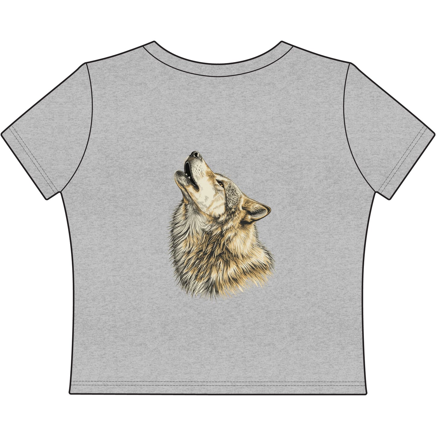 Cropped Tee - Sweet Dreams Eagle and Howling Wolf Print