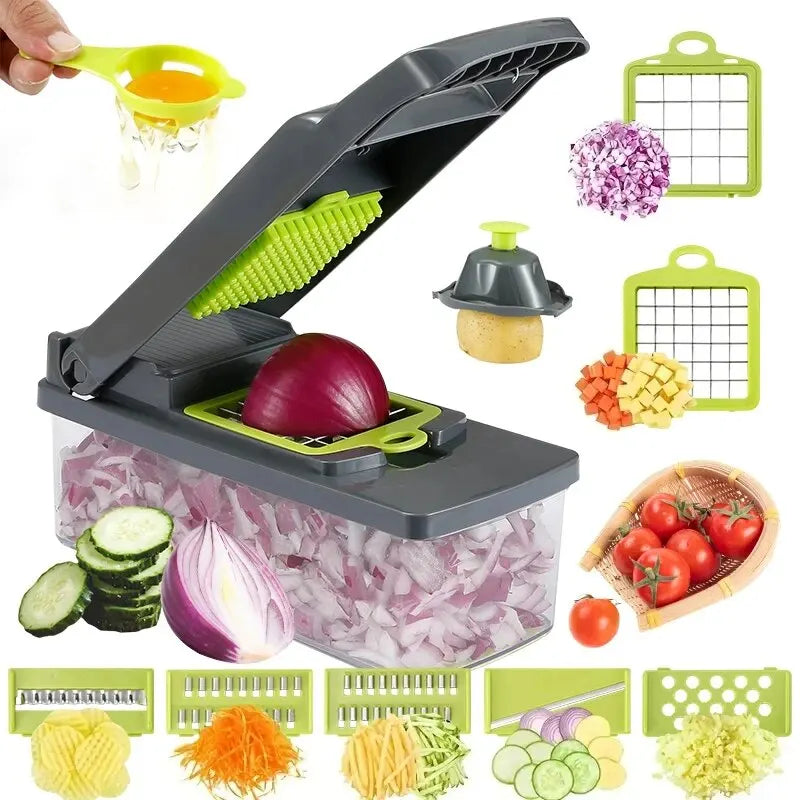 Multifunctional Vegetable Chopper Handle Food Grate Food Chopper Vegetable Slicer Dicer Cut 14/16 in 1 Kitchen Items Cocina