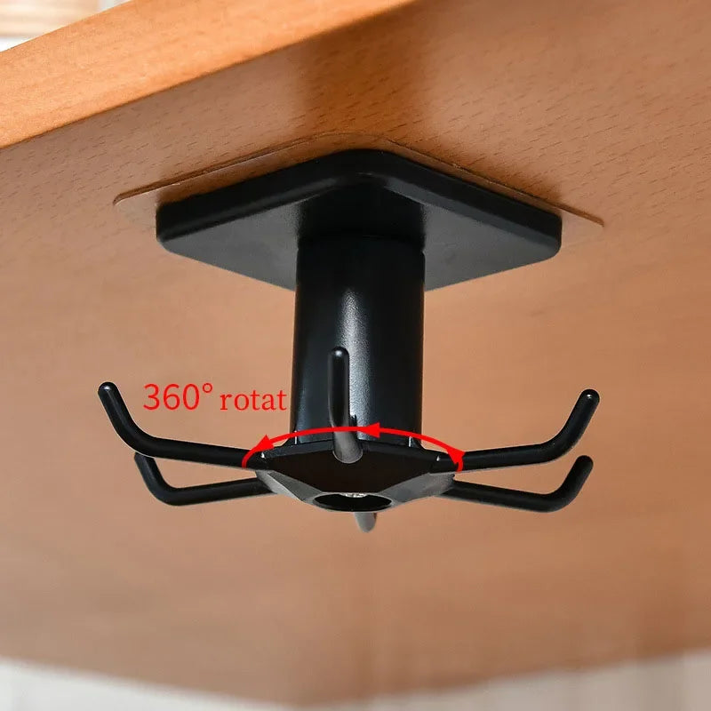 Kitchen Hooks Rotating Storage Rack Without Punching Wall-Mounted Kitchenware Supplies Gods Multifunctional Shelves