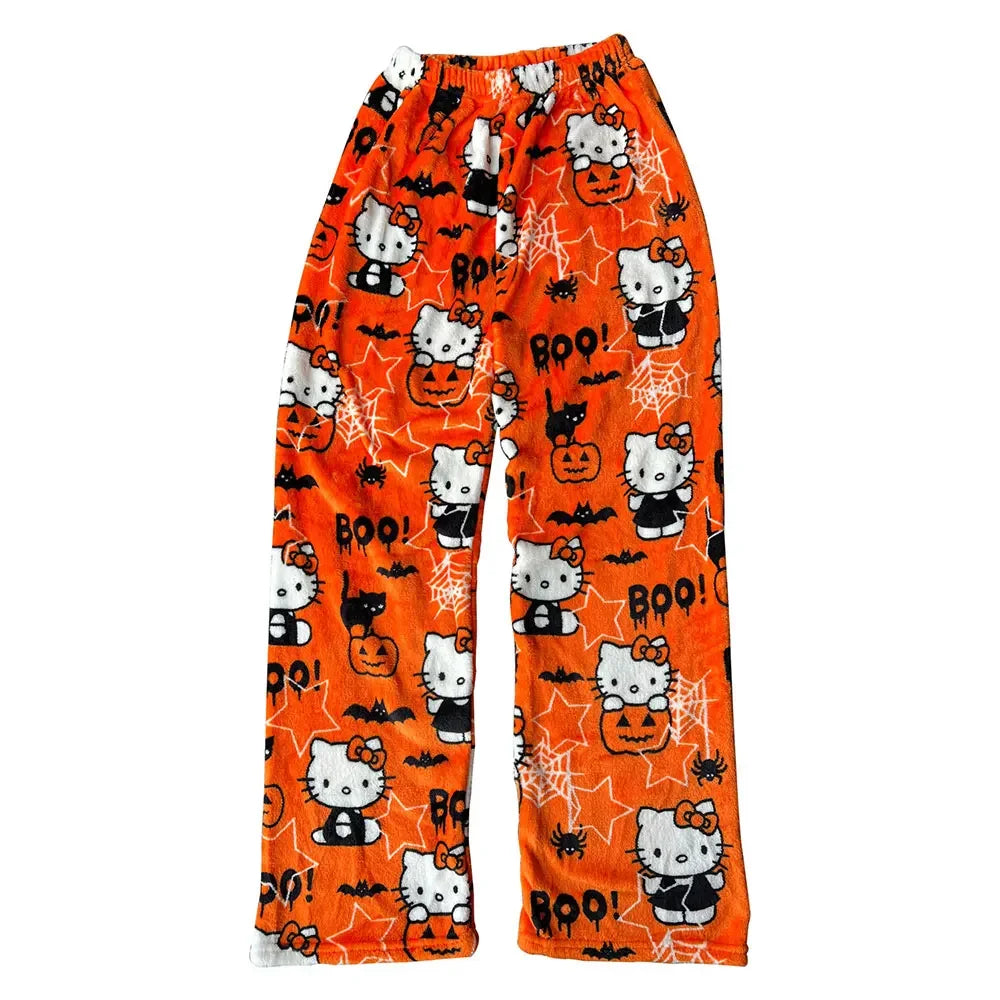 Y2K Hello Kitty Pajamas Pants Sanrio Anime Women&