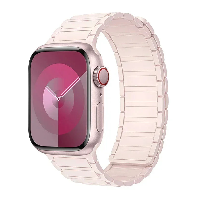 Silicone Strap for Apple Watch 46mm 42mm 49mm 44mm 40mm 45mm 41mm Magnetic Band for IWatch Ultra 2 Series 10 9 8 7 6 SE 5 4 3