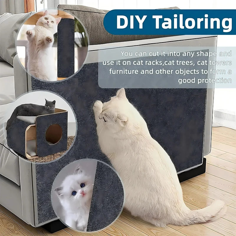 Cat Scratch Mat Trimmable Self-Adhesive Carpet Mat Pad Anti Cat Pet Scratcher Furniture Couch Corner Indoor Sofa Wall Protector