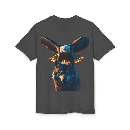 Eagle & Wolf Graphic T‑Shirt — Majestic Wildlife Nature Tee