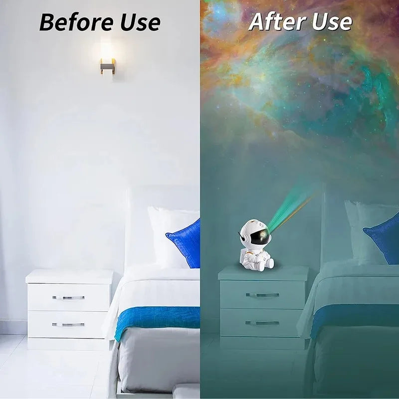 Astronaut Galaxy Projector Night Light – Starry Nebula Ceiling Lamp