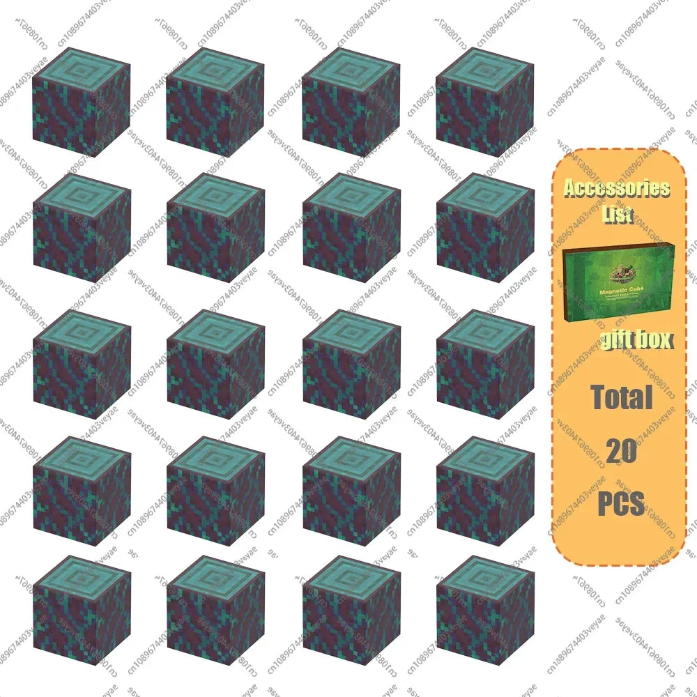 Magnetic Building Blocks Mine World Magnet Cube Set for Boy Girl Kid Age 3+ DIY Model Children Stem Montessori Sensory Toys Gift