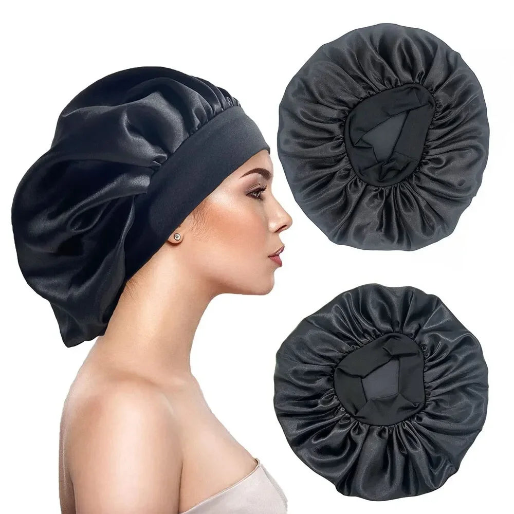 Newly Satin Night Hair Cap Women&