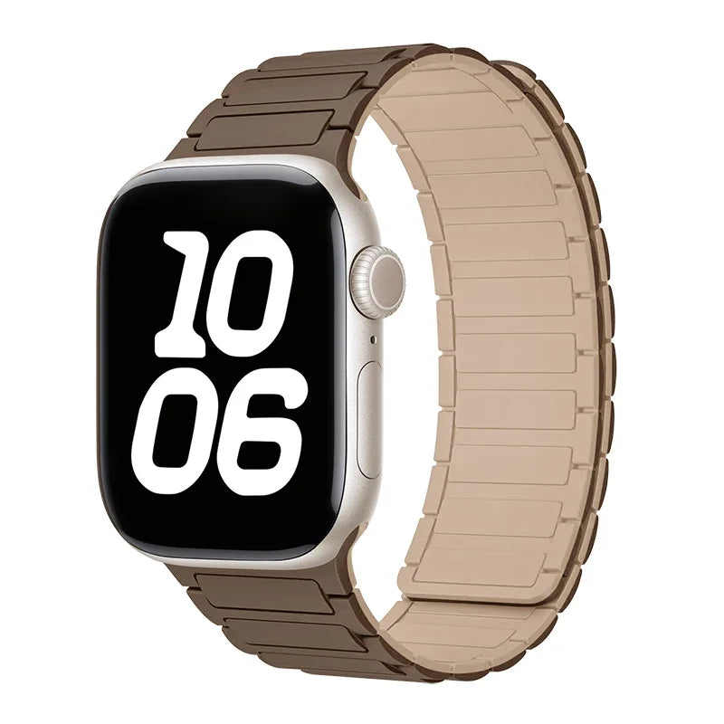 Silicone Strap for Apple Watch 46mm 42mm 49mm 44mm 40mm 45mm 41mm Magnetic Band for IWatch Ultra 2 Series 10 9 8 7 6 SE 5 4 3