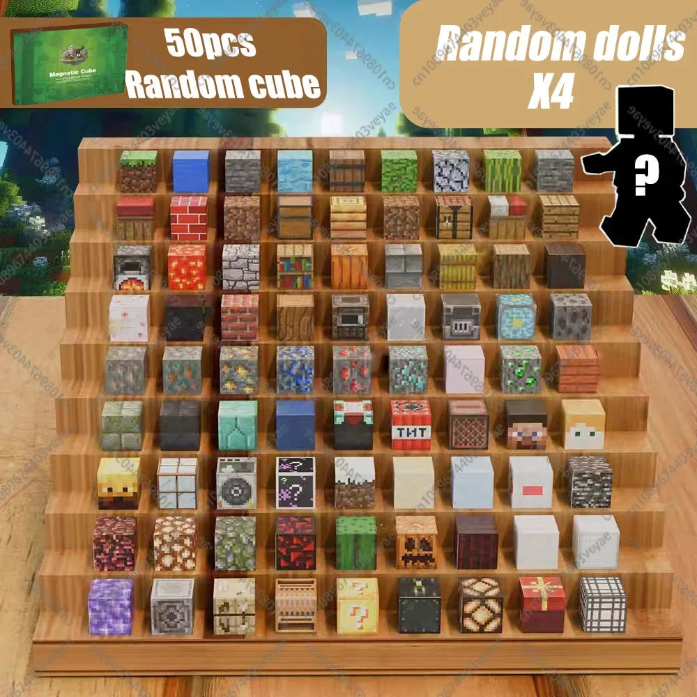 Magnetic Building Blocks Mine World Magnet Cube Set for Boy Girl Kid Age 3+ DIY Model Children Stem Montessori Sensory Toys Gift