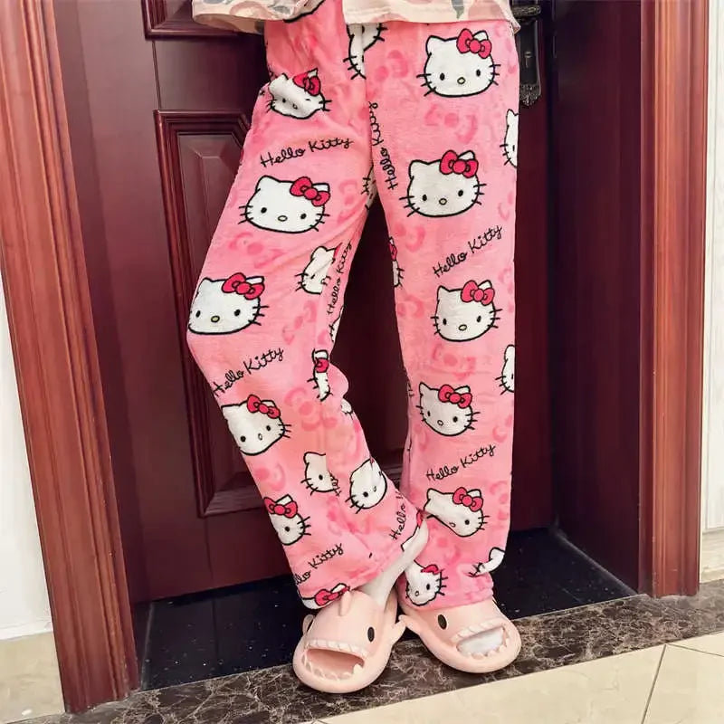 Y2K Hello Kitty Pajamas Pants Sanrio Anime Women&