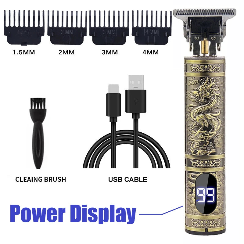 Vintage Hair Clipper USB Charging Hair Cutting Machine Electric Hair Trimmer Portable Shaver Professional Barber Boyfriend Gift