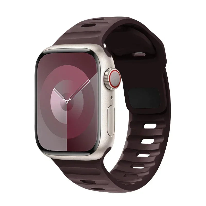 Silicone Sport Strap For Apple Watch Band 49mm 45mm 44mm 42mm 40mm 41mm 38 correa bracelet iwatch Series 9 8 7 6 5 4 3 se ultra
