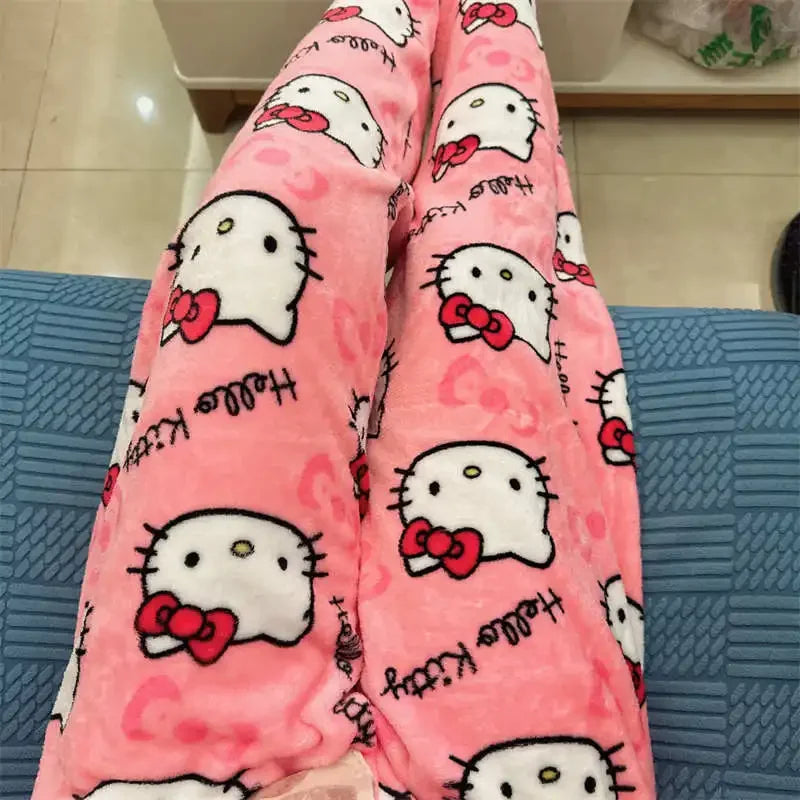 Y2K Hello Kitty Pajamas Pants Sanrio Anime Women&