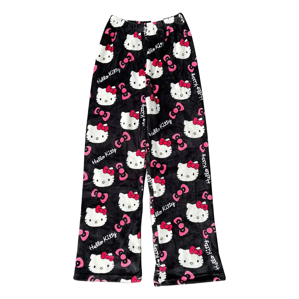 Y2K Hello Kitty Pajamas Pants Sanrio Anime Women&