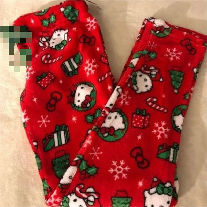 Y2K Hello Kitty Pajamas Pants Sanrio Anime Women&
