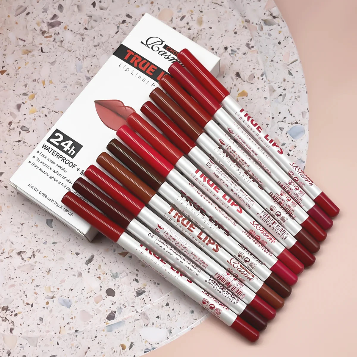 12 pcs Long-Lasting Lipstick Set with Professional Lip Liner Pencil and Matte Lip Gloss for Women Valentine&