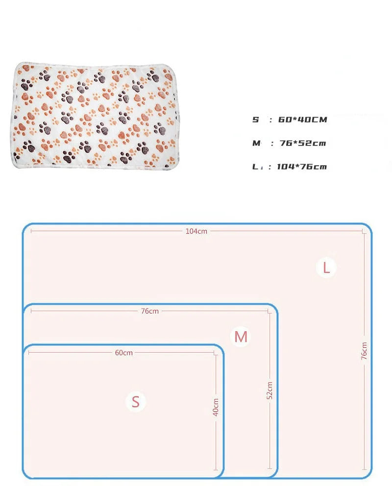 Flannel Pet Fleece Blanket – Soft Warm Bed Mat for Cats & Dogs, Sofa Cushion