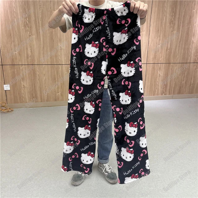 Y2K Hello Kitty Pajamas Pants Sanrio Anime Women&