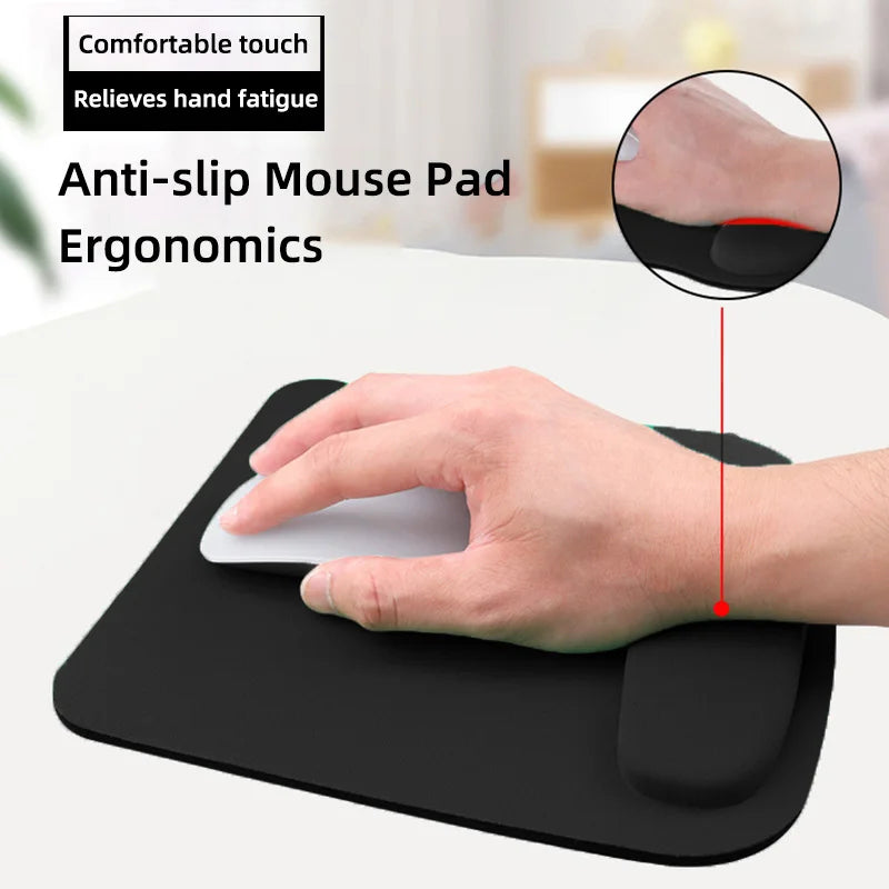 Coolcirc Black Mouse Pad Large Thickened Non Slip Learning And Office EVA Wrist Pad