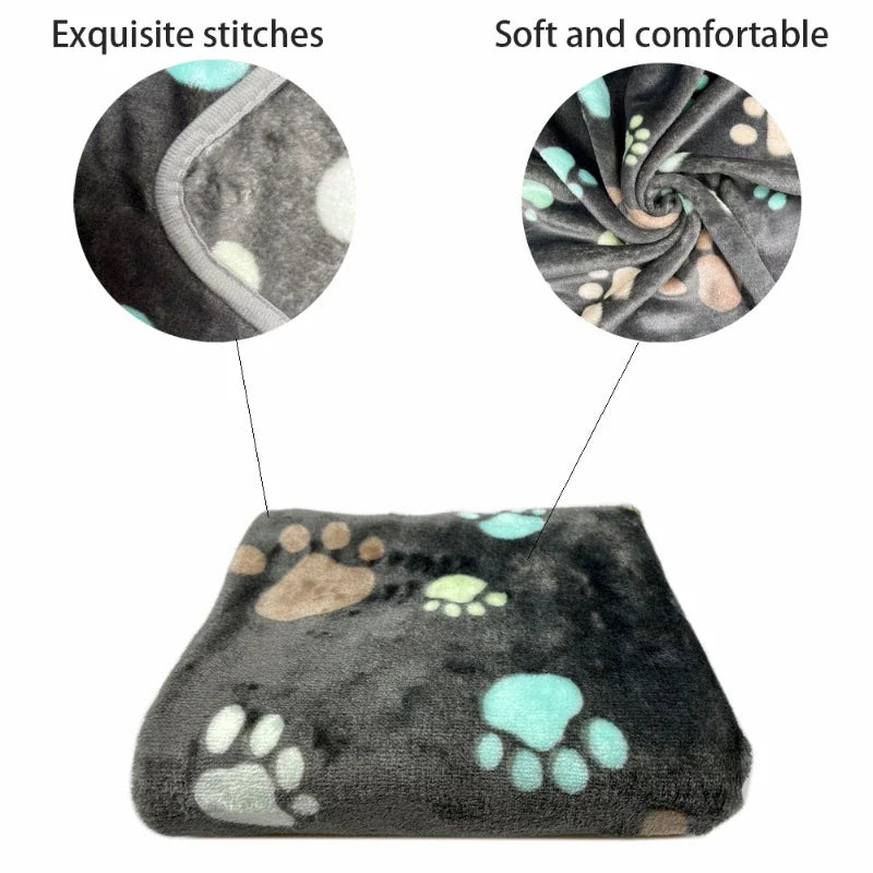 Flannel Pet Fleece Blanket – Soft Warm Bed Mat for Cats & Dogs, Sofa Cushion