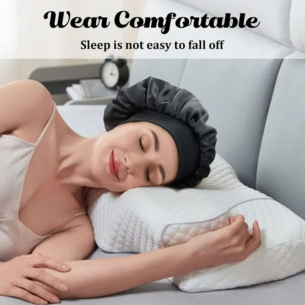 Newly Satin Night Hair Cap Women&