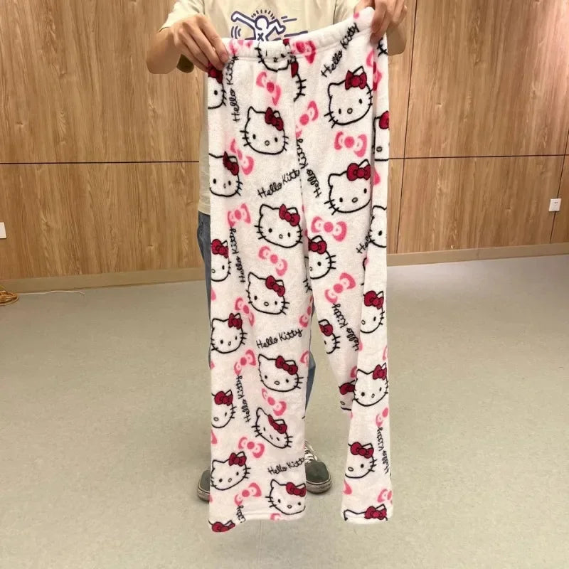 Y2K Hello Kitty Pajamas Pants Sanrio Anime Women&
