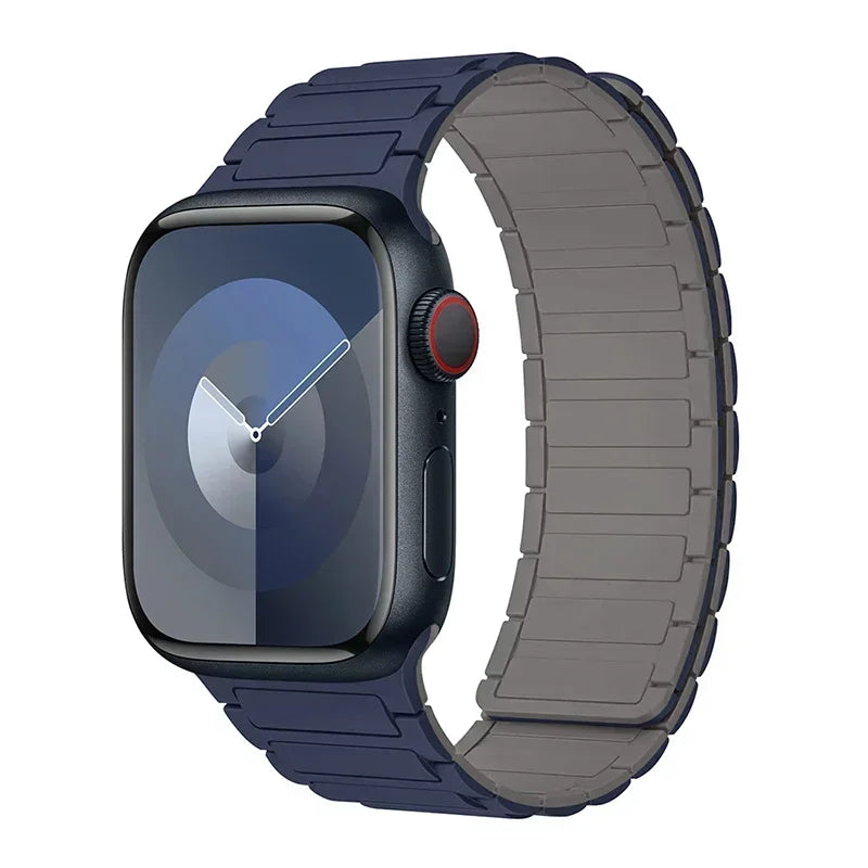 Silicone Strap for Apple Watch 46mm 42mm 49mm 44mm 40mm 45mm 41mm Magnetic Band for IWatch Ultra 2 Series 10 9 8 7 6 SE 5 4 3