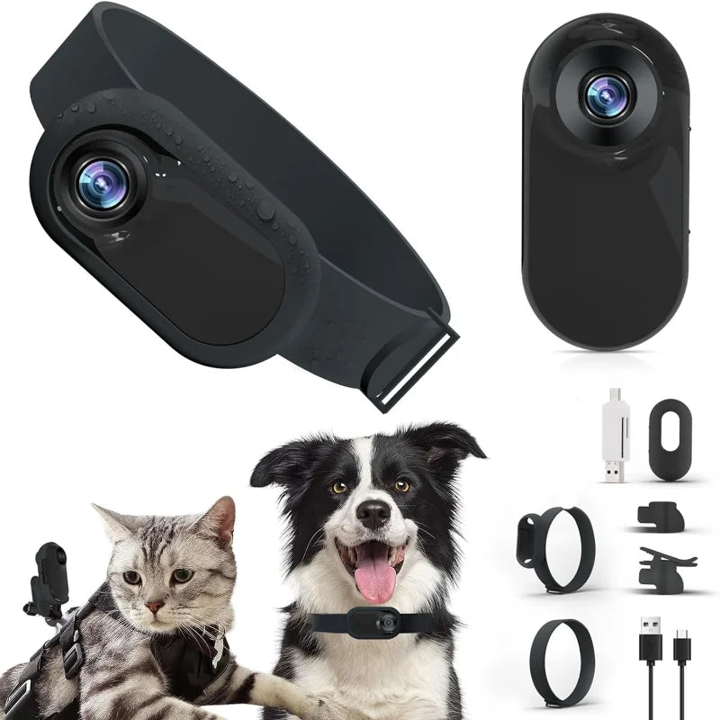 HD 1080P Dog & Cat Collar Camera – Wireless, No WiFi Needed, Records Video