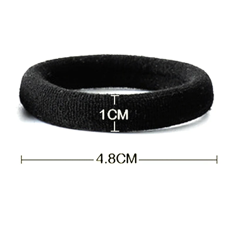 50pcs Black Hair Ties for Women Girls Seamless Thick Black Hair Band Elastic Hair Ties No Damage Ponytail Holder Hair Accessorie