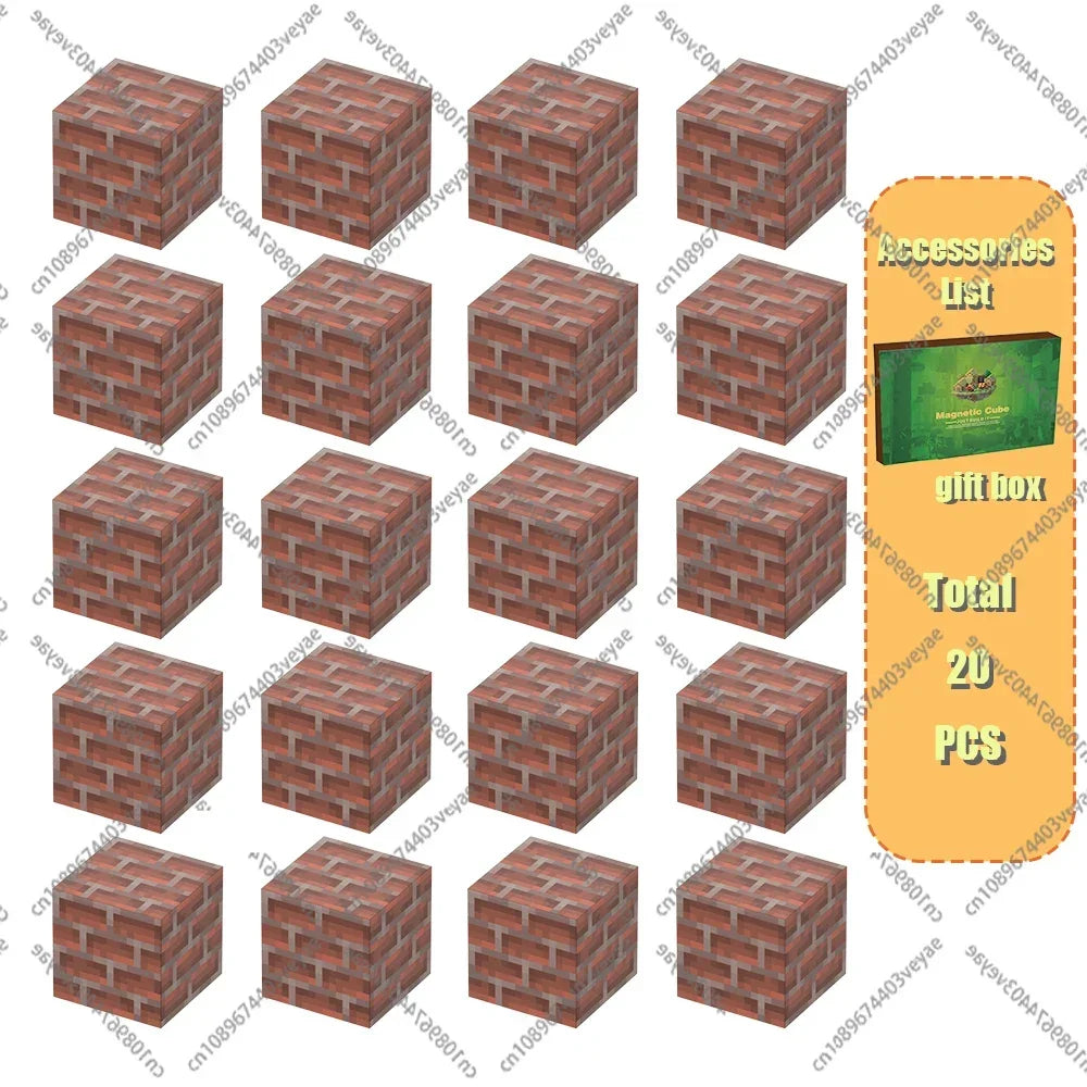 Magnetic Building Blocks Mine World Magnet Cube Set for Boy Girl Kid Age 3+ DIY Model Children Stem Montessori Sensory Toys Gift