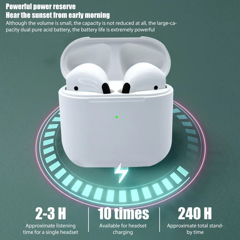 Pro 4 TWS Wireless Headphones Earphone Bluetooth-compatible 5.0 Waterproof Headset with Mic for Xiaomi iPhone Pro4 Earbuds