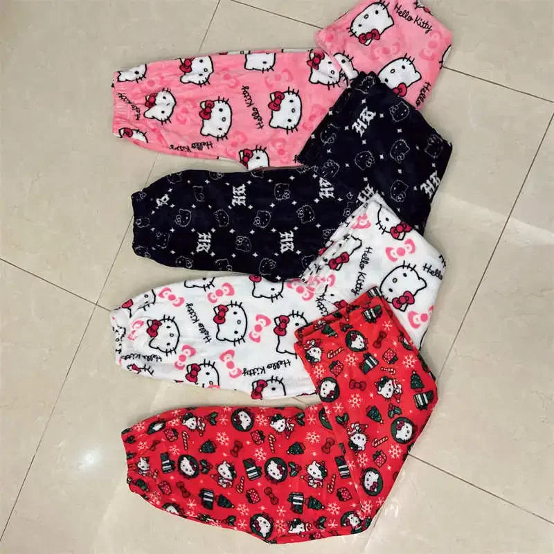 Y2K Hello Kitty Pajamas Pants Sanrio Anime Women&