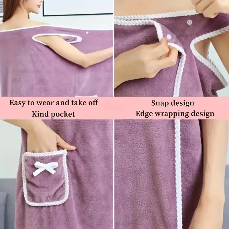 Womens Bath Towels Girls Wearable 135*80Cm Fast Drying Bathing Beach Spa Bathrobes Wash Clothing, Shower Bath And Gym Towel