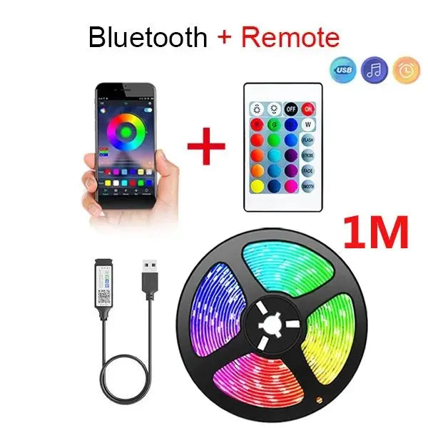 LED Strip Lights for TV ,Bluetooth USB TV Backlight Kit with Remote,5050SMD 5V RGB LED Lamp Tape for Home Decor Lighting Flexibl