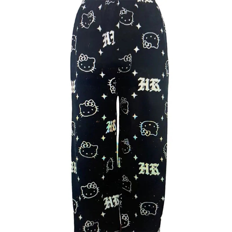 Y2K Hello Kitty Pajamas Pants Sanrio Anime Women&