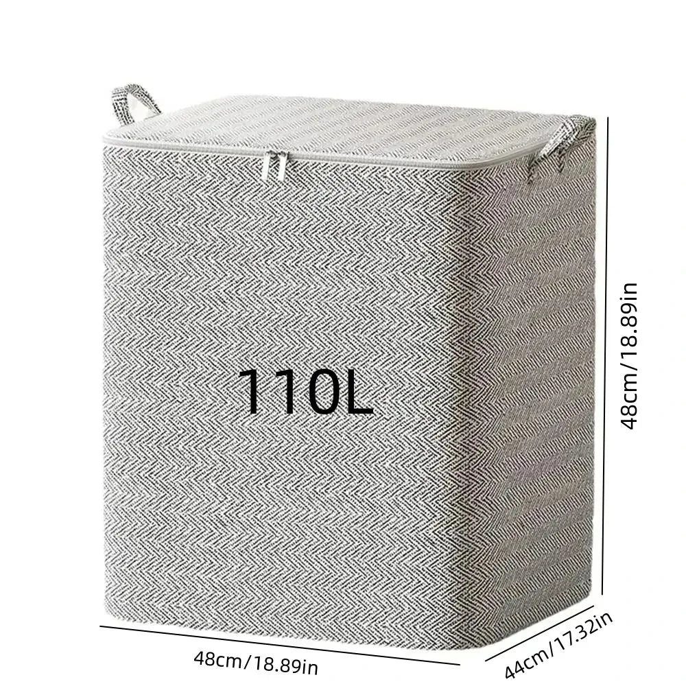 Large Capacity Clothes Storage Bag Organizer With Reinforced Handle Suitable For Blankets Bedding Foldable With Sturdy Zipper