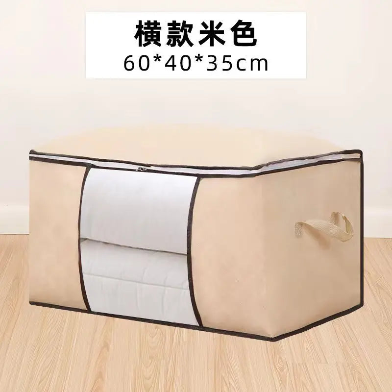 Large Capacity Clothes Storage Bag Organizer With Reinforced Handle Suitable For Blankets Bedding Foldable With Sturdy Zipper