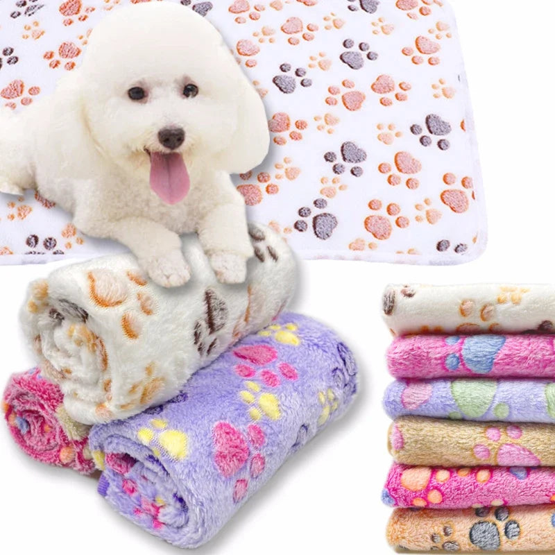Flannel Pet Fleece Blanket – Soft Warm Bed Mat for Cats & Dogs, Sofa Cushion