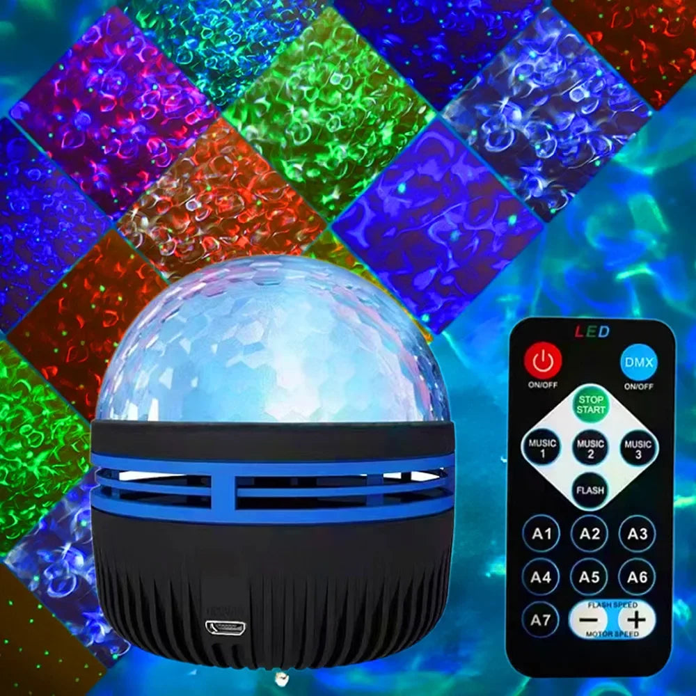Starry Sky Galaxy Projector Light – Rotating USB Remote Ceiling Lamp
