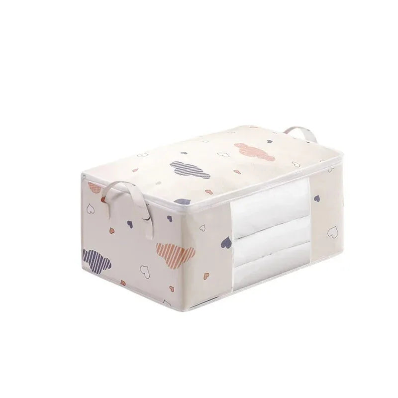 Large Capacity Clothes Storage Bag Organizer With Reinforced Handle Suitable For Blankets Bedding Foldable With Sturdy Zipper