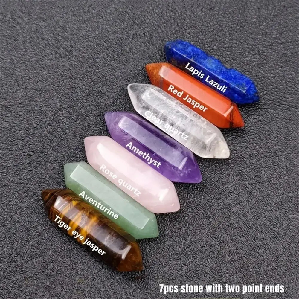 14PCS 7 Chakra Points,Crystal Pillar Set,Yoga Energy, Home Decoration Gift