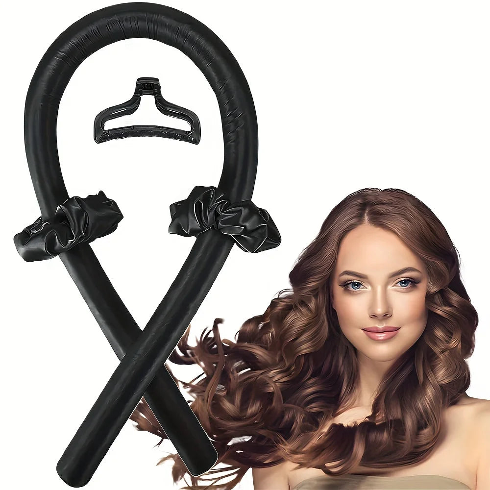 4pcs in 1 Sponge Hair Curlers with 1 Clips & 2 Scrunchies - Soft Curling Rods for Long/Short Hair, DIY Styling Tools
