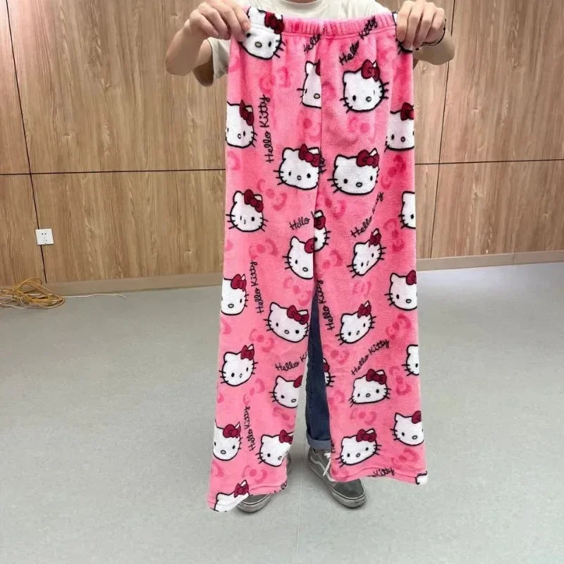 Y2K Hello Kitty Pajamas Pants Sanrio Anime Women&