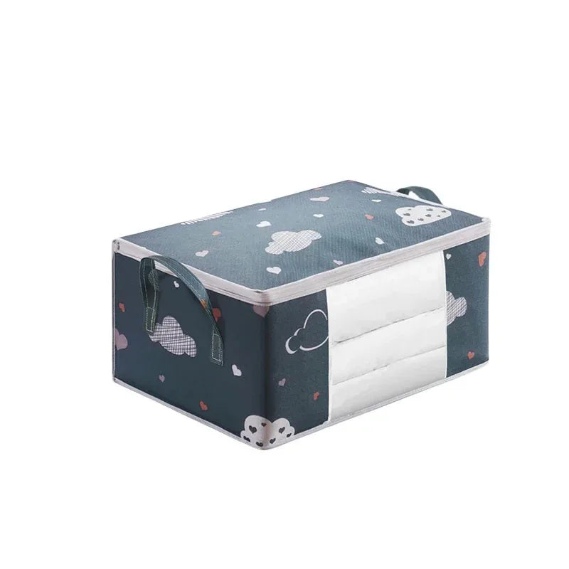 Large Capacity Clothes Storage Bag Organizer With Reinforced Handle Suitable For Blankets Bedding Foldable With Sturdy Zipper